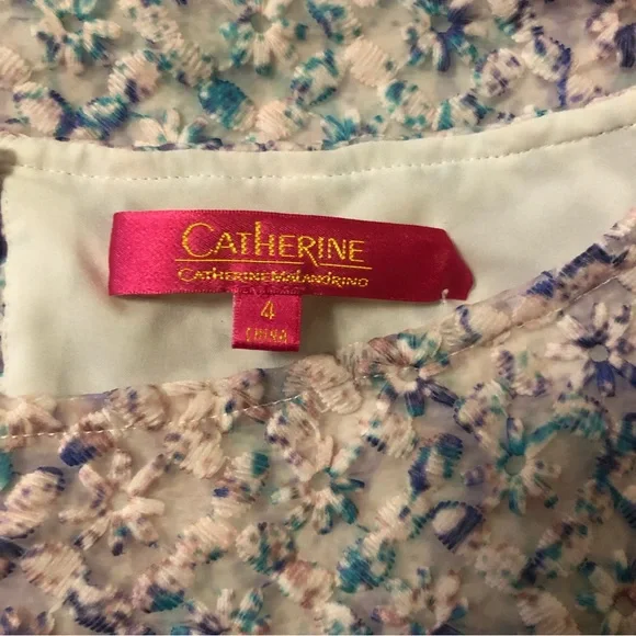 Catherine Malandrino Pastel Embroidered Shift Dress w/ Pockets - Picture 4 of 5